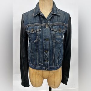 Rag & Bone denim jacket with lamb leather sleeves size XS